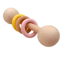 Baby Wooden Rattles Bell Stroller Toy Teething Chew Rattle Teether Kids Educational Montessori Materials Toys for Toddler Gifts 2024 - buy cheap