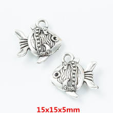 40 peças de pingente peixe liga de zinco metálica retrô para faça você mesmo joias colar 6758 2024 - compre barato