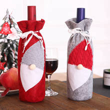 Adornos navideños para el hogar, bolsas con cubierta antipolvo para botellas de vino, soporte para bolsa de Feliz Navidad Regalo, adornos de Navidad, regalo de Año Nuevo 2021 2024 - compra barato