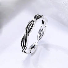 Kofsac anéis de prata esterlina 925, femininos, joias simples de tecelagem tailandesa, acessórios de festa para meninas 2024 - compre barato