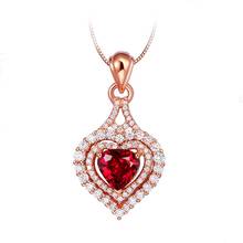 MENGYI-Colgante de corazón de circonia cúbica roja para mujer, collar de compromiso Retro de lujo, joyería de fiesta 2024 - compra barato