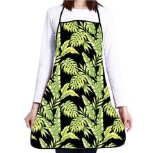 Women Plantain Leaf Print Waterproof Oil-proof Sleeveless Kitchen Cooking Apron 2024 - buy cheap