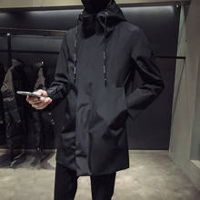 Roupa masculina de marca e moda 2021, casaco trench coat masculino de alta qualidade com capuz, estilo slim fit, jaqueta de manga longa, tamanho único 2024 - compre barato