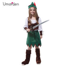 Umorden-Disfraz de Arquero Medieval para niñas, disfraz de Robin Hood para Halloween, Carnaval, fiesta de disfraces 2024 - compra barato