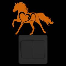 Adesivo de cavalo com corações brilhantes no escuro, adesivo de parede luminoso com desenho de animal, decoração de casa, laptop, faça você mesmo, decalque de carro 2024 - compre barato