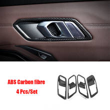 Abs fosco/fibra de carbono para bmw série 3 g20 2019 2020 acessórios do carro porta interna tigela protetor quadro capa guarnição estilo do carro 2024 - compre barato