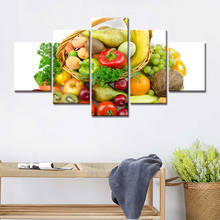 Quadros de arte da parede da lona 5 peça comida ingredientes pintura cozinha decoração impressões modernas poster decoração para casa obras de arte 2024 - compre barato