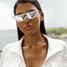 Gafas de sol con montura de diamante para mujer, anteojos de sol femeninos con montura de ojo de gato, de marca de lujo, Estilo Vintage triangular, con diamantes de imitación, UV400 2024 - compra barato