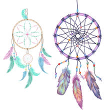 Three Ratels QMH24 Dream catcher wall sticker art for bedroom Lucky Wind Chime stickers home decoration living room 2024 - buy cheap