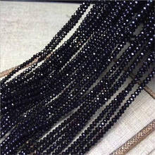 Wholesale Black Jaspers 2x4mm Natural Stone Abacus Faceted Chalcedony Loose Beads For DIY Jewelry Making Jades Findings 14" 2024 - buy cheap