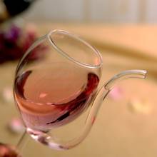 Copa transparente de vino tinto de 300ml, vaso de agua con pajita de tubo integrado para beber en casa, Bar y Hotel 2024 - compra barato