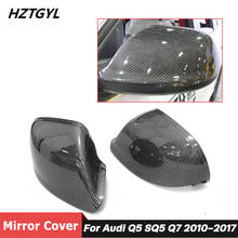 1 Pair Replacemet Style Carbon Fiber Material Rear View Mirror Cover With Change Lane For Audi Q5 SQ5 Q7 Tuning 2024 - buy cheap