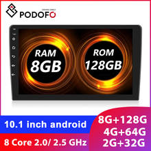 Podofo Android 2 Din Car Radio 8G 128G Multimedia Video Player Universal10" Auto Stereo For Volkswagen Nissan Hyundai Kia Toyota 2024 - buy cheap