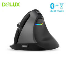 Delux M618 Bluetooth 4.0 Wireless 2.4G Mouse Rechargeable  Vertical ErgonomicUSB Mause 2400 DPI Optical 6D Computer Mice For PC 2024 - buy cheap