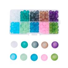 Pandahall-Cuentas de vidrio transparente esmeriladas de colores mezclados para joyería, pulseras, diseños de joyería, Agujero DIY: 1,3 ~ 1,6mm, 4, 6, 8 y 10mm 2024 - compra barato