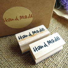 2pcs Small Vintage Nature Wood Hand Made Rubber Stamp Letterd DIY Decoration for Gift Packing Mini Size 2024 - buy cheap