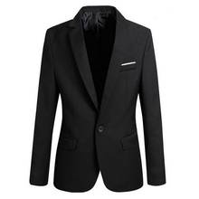 SHUJIN для мужчин тонкой пригонкой социальные Блейзер сезон весна осень модные однотонные мужские свадебное платье Пальто Повседневное Размеры деловой мужской пиджак 2024 - купить недорого