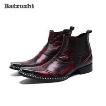 Batzuzhi Japanese Type Men's Boots Handmade Soft Genuine Leather Boots Men Pointed Toe Party and Wedding Boots Male Footwear 2024 - buy cheap