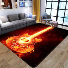 3D flame guitar carpet football bedroom carpet Nordic style abstract living room parlor rugs kids floor mat anti-slip floor mat 2024 - buy cheap