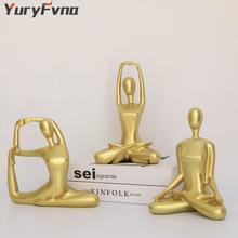 YuryFvna Abstract Figure Modern Home Decoration Yoga Statue Fashion Resin Abstract Yoga Figure Sculpture Handmade Yoga Art Gift 2024 - buy cheap