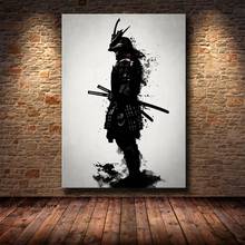 Arte da parede pintura casa decoração blindado samurai japão anime quadros de lona modular nórdico cartaz para sala estar 2024 - compre barato