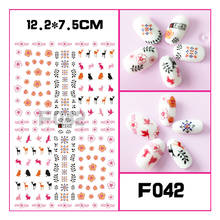 Lipstick Red Lips Panda Flower Nail Sticker Nail Art Decoration Accessories Adhesive Popular Nail Sticker 10PCS 2024 - buy cheap
