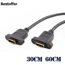 1.4Version HDMI Female to HDMI Female Conventer Adapter Extension Cable Holes Lockable Panel Mount Cord 30cm 50cm 2024 - buy cheap