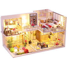 Casa de bonecas cutebee, casa de bonecas de madeira em miniatura, kit de móveis para crianças, presente de natal 2024 - compre barato