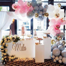 Balões arco brancos cor cinza e rosa, 132 pçs, 10 tamanhos, balão cinza, de látex, para casamento, festa de aniversário, ouro, confete, decoração infantil, globos 2024 - compre barato