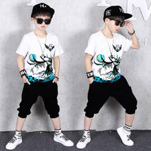 Kids Teenage Boys Clothing Sets Hip-hop Dancing Sports Tracksuits T-shirt + Shorts Boys Summer Performance Outfits 10 12 14 Year 2024 - buy cheap