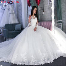 Long Sleeves Ball Gown Wedding Dress Robe De Mariee 2022 Luxury Plus Size Lace Appliques Bride Dresses vestidos de noiva 2024 - buy cheap