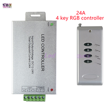 1Pcs Best price 4 key RGB controller RF Remote 24A wireless Led controller  DC12~24Vfor led light strip Free Shipping 2024 - buy cheap
