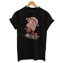 Borboleta flores melanina rainha impresso camiseta feminina linda fêmea droga menina negra magia t camisa verão topos t 2024 - compre barato