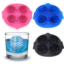 1Pcs Brain Shape Freeze Silicone Tray 4 Forms Cookies Chocolate Soap Baking Silicone Mold Cookie Bar Party Drink Mould 2024 - buy cheap