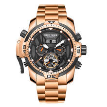 Reef tiger-relógio automático luxuoso masculino, à prova d'água, autovento, mecânico, pulseira de aço safira, luminoso 2024 - compre barato