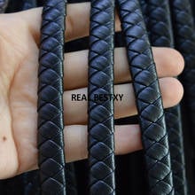 D041 5m/lot approx 11.8*6.5mm black  flat braided leather cord necklace diy accessories jewelry finding leather cord braided 2024 - buy cheap
