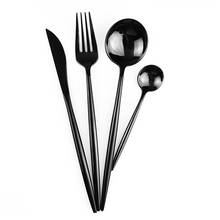 1pcs Black Tableware Set 18/10 Stainless Steel Dinnerware Set Silverware Set Knife Fork Spoon Tea Spoon Dinner Party Cutlery Set 2024 - buy cheap