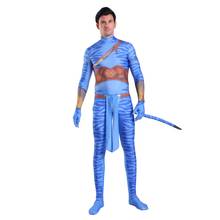 Zentai Bodyuit Avatar 2 Cosplay Clothes Movie Jake Sully Neytiri Spandex Party Halloween Mens Suit Clothes 2024 - buy cheap