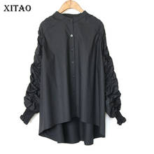 XITAO, необычная плиссированная блузка, модная новинка 2019, Зимняя Повседневная рубашка с пышными рукавами и длинными рукавами, однослойная рубашка для девочек, DMY1735 2024 - купить недорого