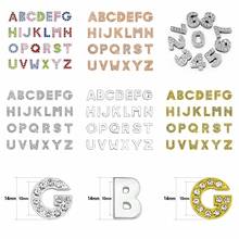 Wholesale 130pcs 10mm Full Rhinestone Letters Numbers DIY Jewelry Zinc Alloy ENGLISH Alphabet Slide Letters Rose Gold Color 2024 - buy cheap