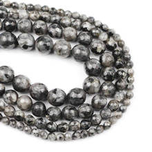 Contas soltas espaçador pedra larvikite preto facetado natural, para fazer joias, colar de pulseiras diy, 15mm, 4mm, 6mm, 8mm 2024 - compre barato