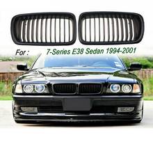 Capa dianteira rim grill grille para bmw e38 7 series 740i 740il 750il (preto fosco) 2024 - compre barato