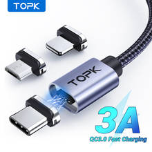 TOPK AM45 Magnetic USB Cable Fast Charging Micro Type C Cable Magnet Charger Data Charging Wire Mobile Phone Cable Cord 2024 - buy cheap