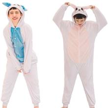 Kigurumi-Conjunto de pijama de conejo rosa para mujer, ropa de dormir para adultos, traje de Animal, disfraz de invierno 2024 - compra barato