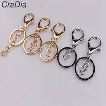 100pcs Lobster Clasp Keychain 30mm Round Hook Keyring Golden Silver-Plate Key Chains for Jewelry Making Charms 2024 - buy cheap