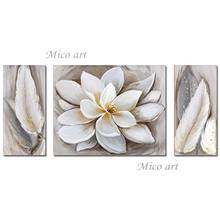 3 Panels Canvas Wall Art Lotus Flowers Oil Painting Wall Decorative Pictures No Frame Hangings Artwork Paintings For Gift 2024 - buy cheap