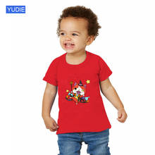 Детская футболка с рисунком из мультфильма «йокаи» Детская футболка с короткими рукавами и принтом весенне-летняя одежда для маленьких мальчиков Модная одежда для малышей 2024 - купить недорого
