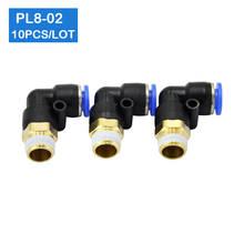 High quality 10Pcs PL8-02 , 8mm Push In One Touch Connector 1/4" Thread Pneumatic Quick Fittings 2024 - buy cheap