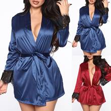 Mulheres de Noiva de Cetim Kimono Noiva Robe.Sleepwear Lingerie Sexy Mulheres Tarja Robe Roupão De Cetim de Seda Sleepwear Pijama пижамы 2024 - compre barato