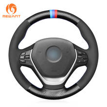 MEWANT Black PU Carbon Fiber Hand Sew Car Steering Wheel Cover for BMW F20 F21 F22 F23 F30 F31 F34 F32 F33 F36 M Sport 2011-2020 2024 - buy cheap